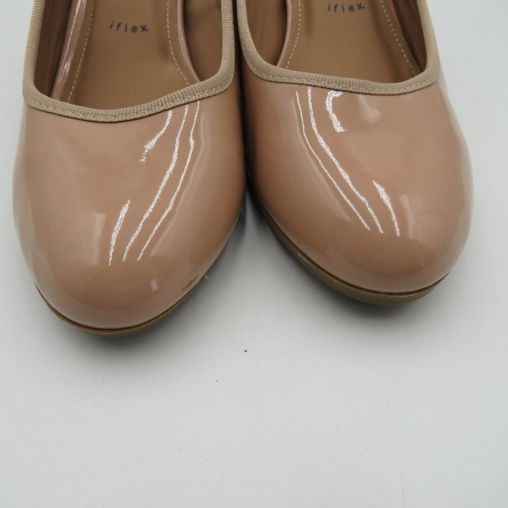 Anne Klein Nude Patent Block Heel Pumps - Picture 7 of 12